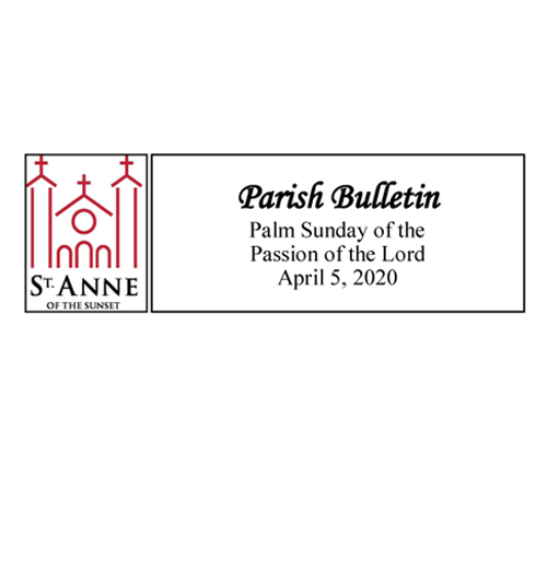 Bulletin: Palm Sunday April 5, 2020
